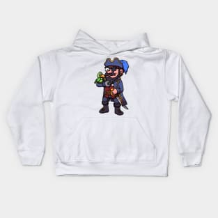 Pirate With Parrot Kids Hoodie